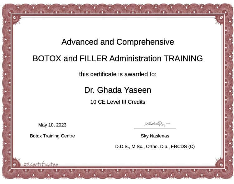 Botox and Filler Certificate